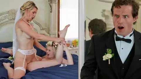 The Groom Catches The Wife Scissoring A All Girl