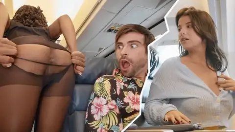 Dunkelhäutige Haare Staunen, Aber Stewardess Gerne Entbeint